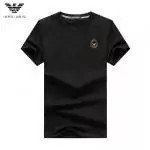 emporio armani eagle t-shirt round embroidered eagle black